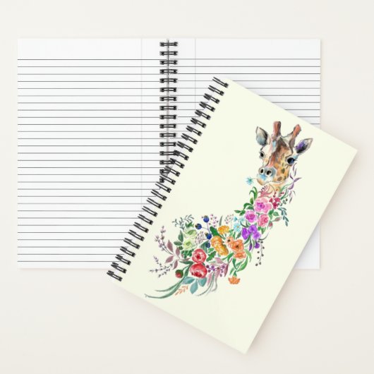 Carnet de girafe aux fleurs (À l'intérieur)