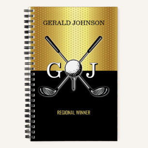 Carnet de golf élégant personnalisé minimaliste
