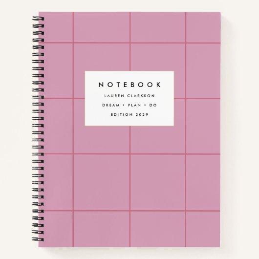 Carnet de grille rose poussiéreux (Devant)