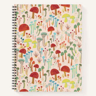 Carnet de jardin aux champignons beiges