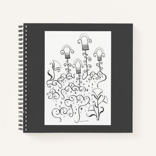 Carnet de jardin fleuri inspiré de la Grèce de Myc (Devant)