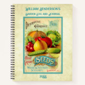 Carnet de jardin spiral vintage semis (Devant)