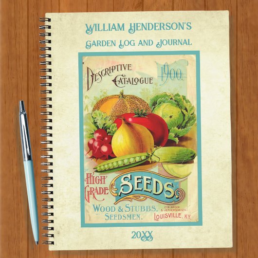 Carnet de jardin spiral vintage semis