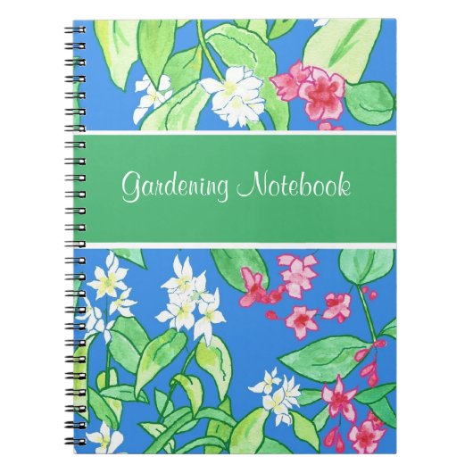 Carnet de jardinage Personnalisable rose, blanc (Devant)