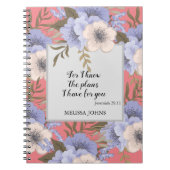 Carnet de journal, aux fleurs pastel (Devant)