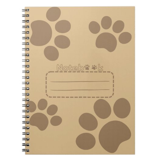 Carnet de journal brun des pattes de chats (Devant)
