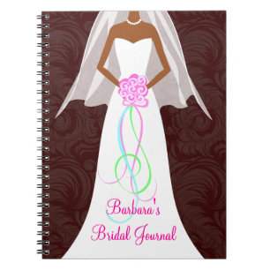 Carnet de journal de damassé de mariage