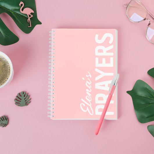 Carnet de journal de prières personnalisées en noi