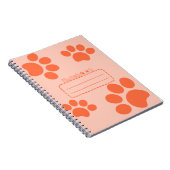 Carnet de journal orange des pages de chat (Côté Droit)