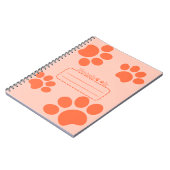 Carnet de journal orange des pages de chat (Côté gauche)