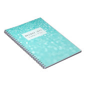 Carnet de journal personnalisé Turquoise Sparkle (Côté Droit)