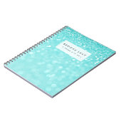Carnet de journal personnalisé Turquoise Sparkle (Côté gauche)