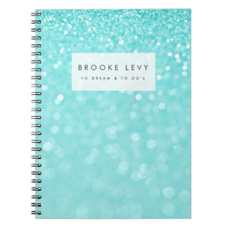 Carnet de journal personnalisé Turquoise Sparkle