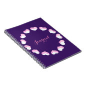 Carnet de journal rose pourpre du coeur (Côté Droit)