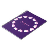 Carnet de journal rose pourpre du coeur (Côté gauche)