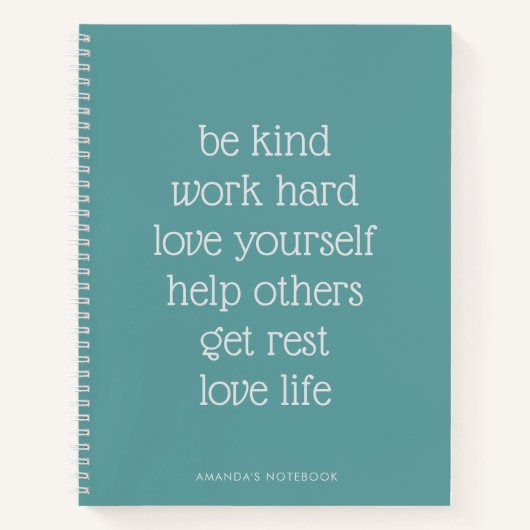 Carnet de journal Turquoise inspirant (Devant)