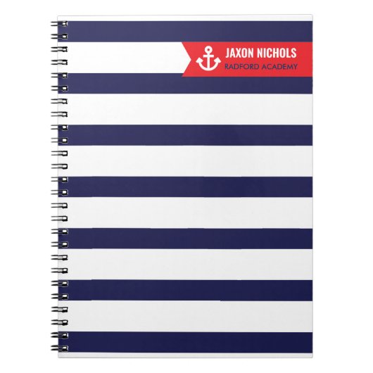 Carnet de la bande marine et rouge (Devant)