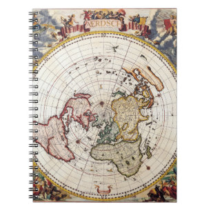 Carnet de la carte mondiale de projection polaire