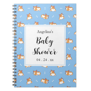 Carnet de la liste de cadeaux de Baby shower Corgi