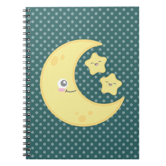 Carnet de la Lune de Kawaii et des étoiles (Devant)