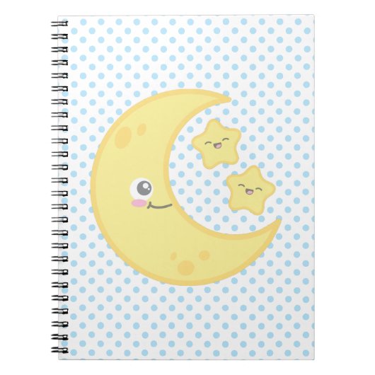 Carnet de la Lune de Kawaii et des étoiles (Devant)