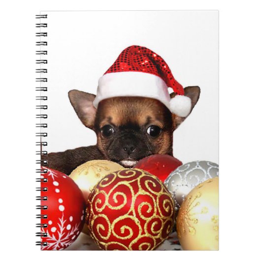 Carnet de la spirale chihuahua de Noël (Devant)