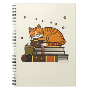 Carnet de lecture de chat endormi