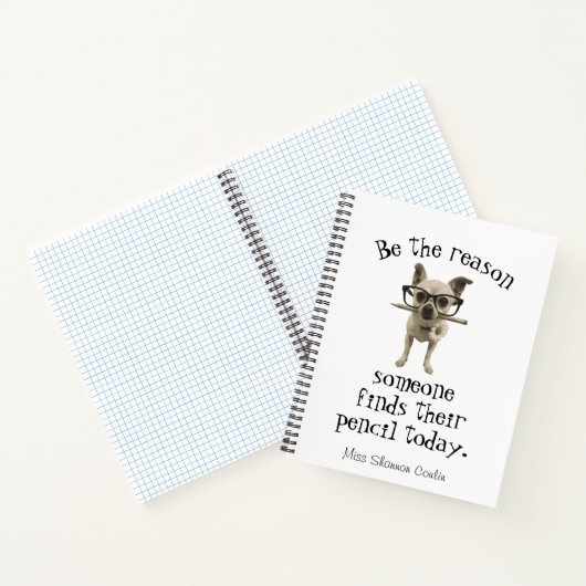 Carnet de l'enseignant - Design crayon/Chihuahua (Intérieur)