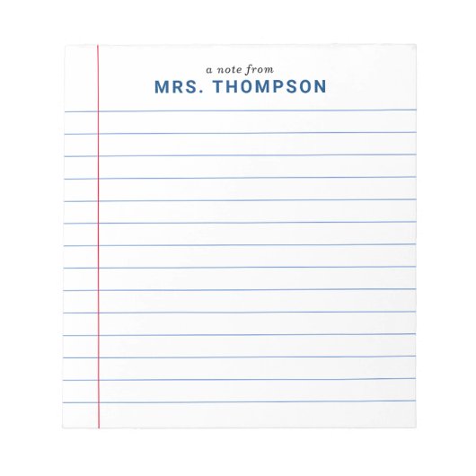 Carnet de l'enseignant Étudiant Papier à liner Une (Devant)