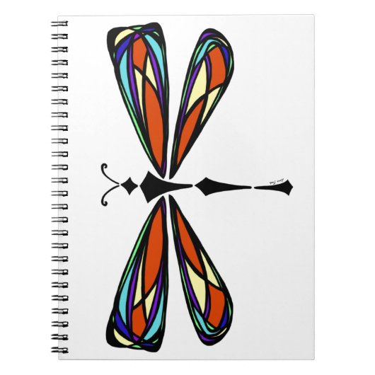 Carnet de libellule en verre souillé (Devant)