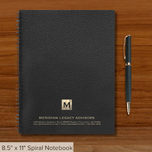 Carnet de logo initial de luxe professionnel noir