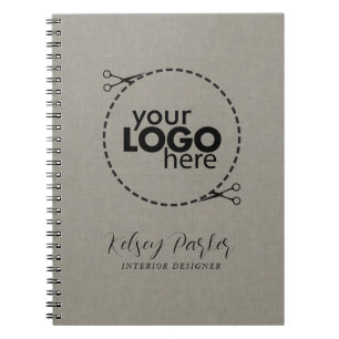 Carnet de logo personnalisable de texture de tissu