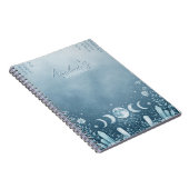 Carnet de Lune Phase Argent Bleu Glacé Céleste (Côté Droit)