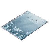 Carnet de Lune Phase Argent Bleu Glacé Céleste (Côté gauche)