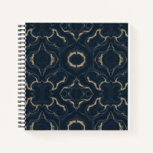 Carnet de luxe abstrait Marbre Or Navy