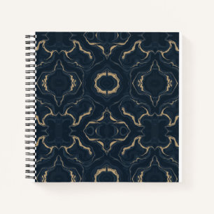 Carnet de luxe abstrait Marbre Or Navy
