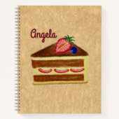 Carnet de luxe customisé à la fraise fraise (Devant)