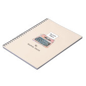 Carnet de machine à écrire rétro rose (Côté gauche)