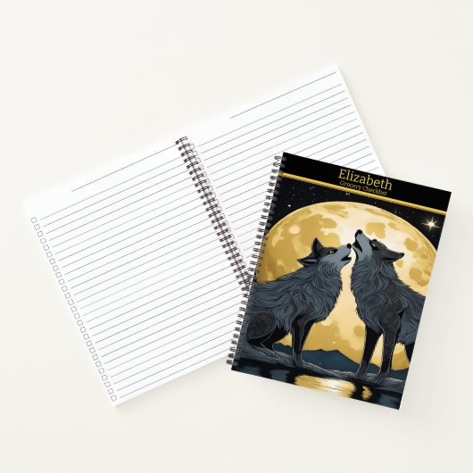 Carnet De majestueux loups font une sérénade au clair de (Intérieur)