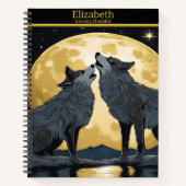 Carnet De majestueux loups font une sérénade au clair de (Devant)
