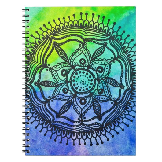 Carnet de mandala d'éclaboussure d'aquarelle (Devant)