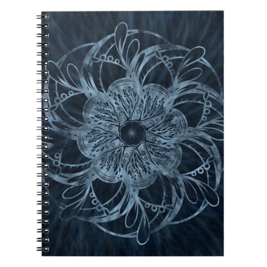 Carnet de Mandala en bleu profond (Devant)