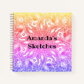 Carnet de mandala en feuille arc-en-ciel (Devant)