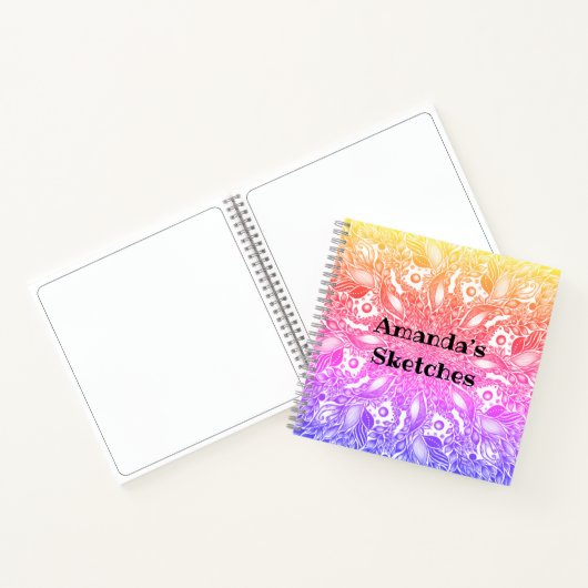 Carnet de mandala en feuille arc-en-ciel (Intérieur)