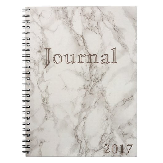 Carnet de marbre blanc de date de journal (Devant)