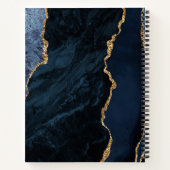 Carnet de mariage Agate Geode Script Bleu Nuit Or (Dos)