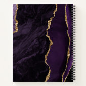 Carnet de mariage Agate Geode Script Violet Or Pru (Dos)
