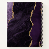 Carnet de mariage Agate Géode Violet Marbre Or (Dos)