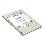 Carnet de mariage vintage à rayures vertes (Côté Droit)