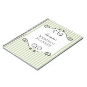 Carnet de mariage vintage à rayures vertes (Côté gauche)